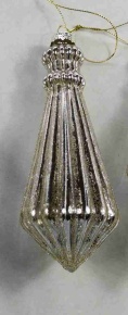 Украшение подвесное (стекло), Н16х6см, серебряный в интернет-магазине флористических аксессуаров Азалия Декор