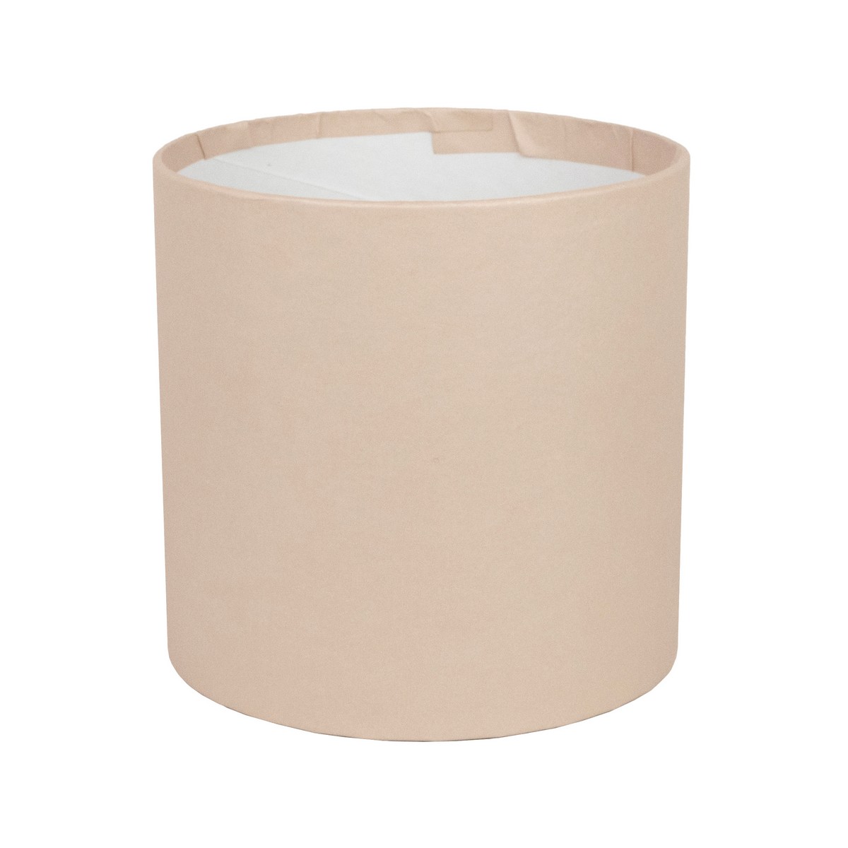 Коробка подарочная круглая без крышки, D12xH12 см, кремовый в интернет-магазине флористических аксессуаров Азалия Декор