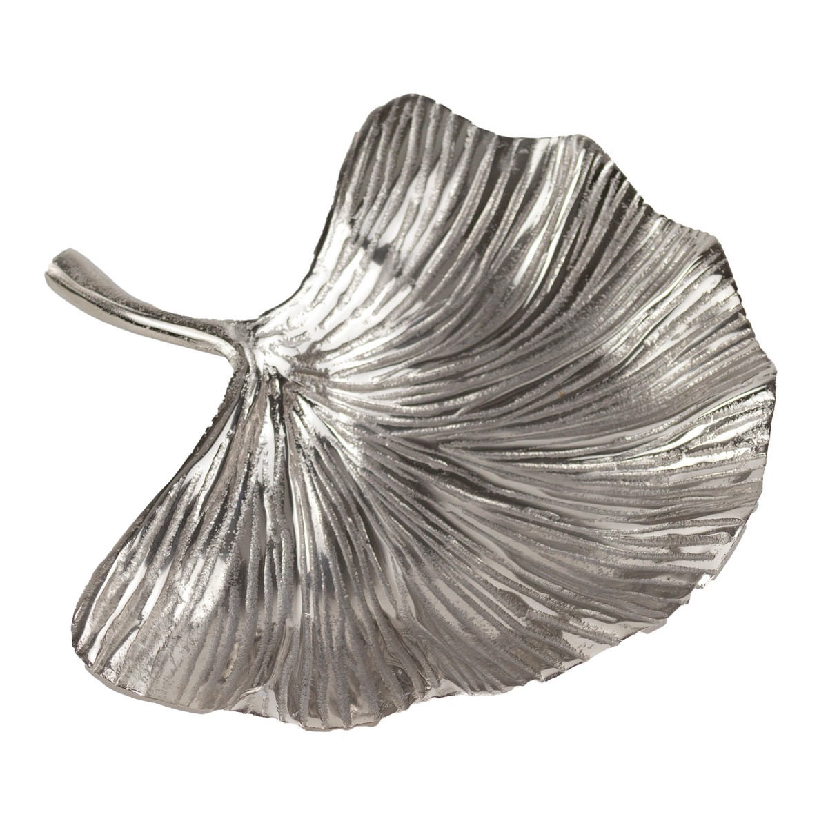 Блюдо Лист Гинкго (металл), 29х29,5хН5см, серебряный в интернет-магазине флористических аксессуаров Азалия Декор