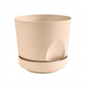 Цв. горшок Тренд (пластик), D12xH11см, 0,8л, кремовый в интернет-магазине флористических аксессуаров Азалия Декор