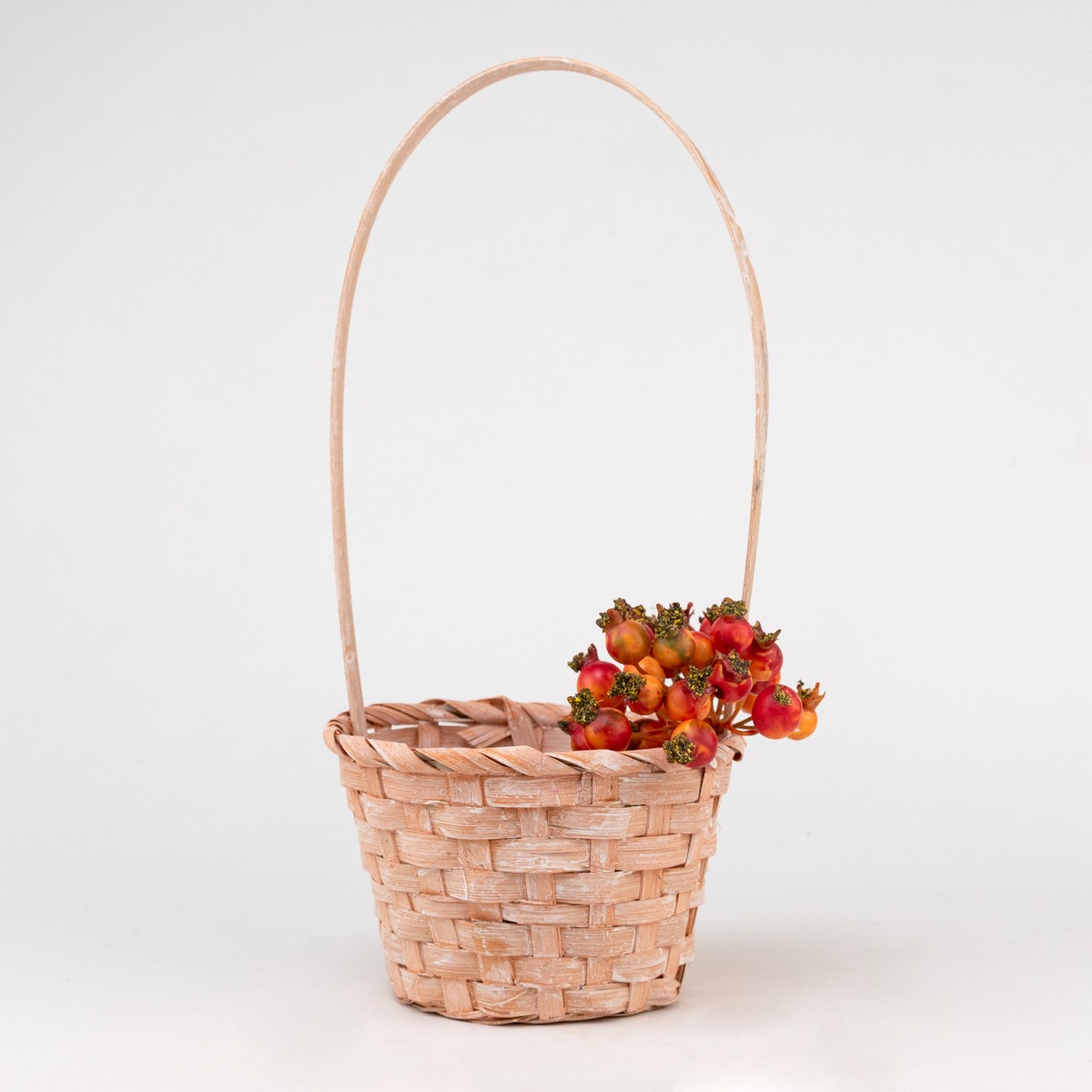 Корзина плетеная (бамбук), D13х9хH30см, персиковый в интернет-магазине флористических аксессуаров Азалия Декор