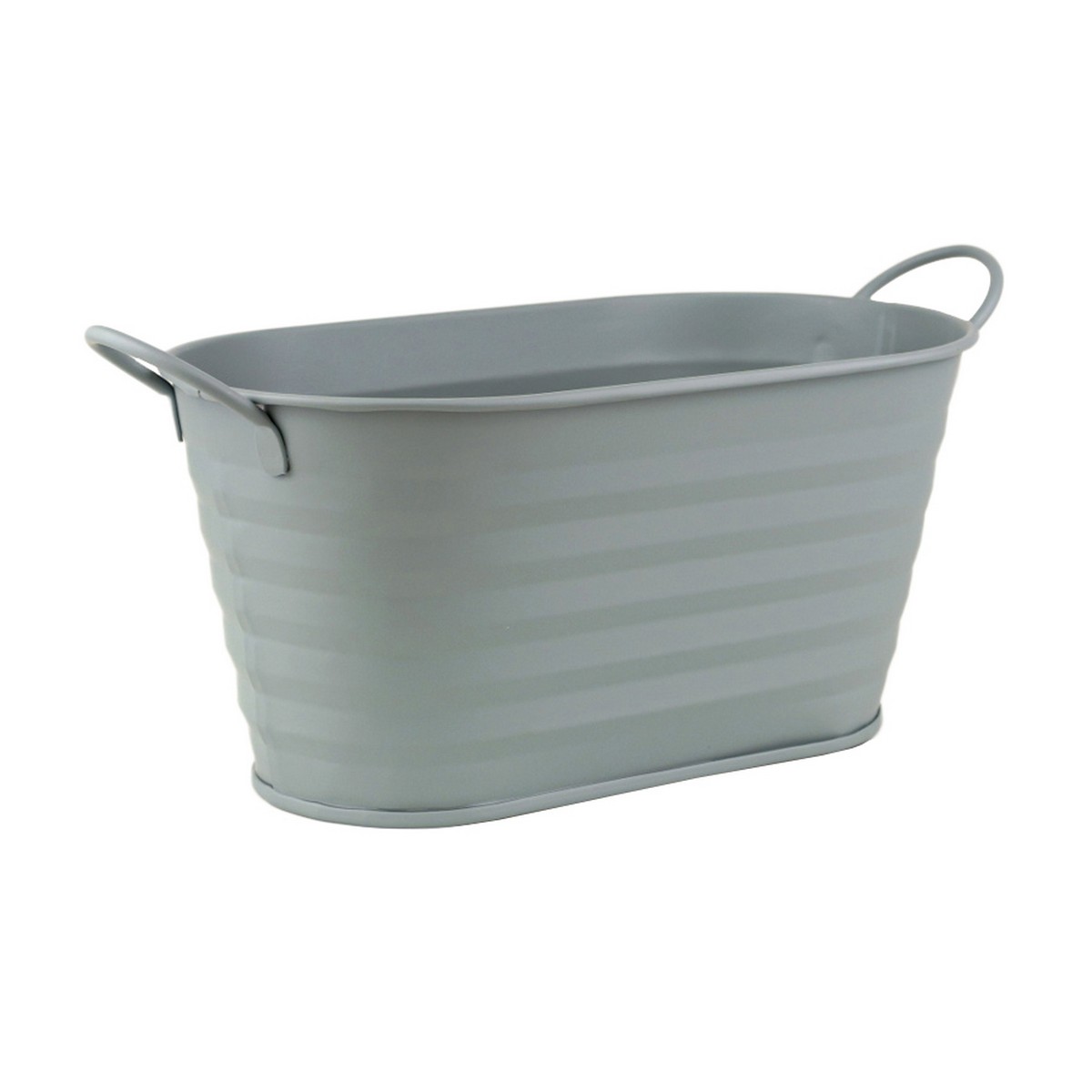 Кашпо с ручками Линии (металл), 22,5x13xH10,5см, голубой в интернет-магазине флористических аксессуаров Азалия Декор