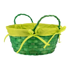 Кашпо плетеное (бамбук), D21хH14см, зеленый в интернет-магазине флористических аксессуаров Азалия Декор