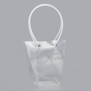 Пакет для цветов (пластик), 16х8х16см (в уп. 10шт.), прозрачный в интернет-магазине флористических аксессуаров Азалия Декор