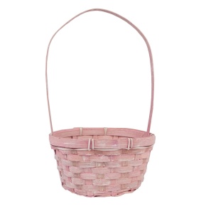 Корзина плетеная (бамбук), 21x16х10хH34см, розовый в интернет-магазине флористических аксессуаров Азалия Декор