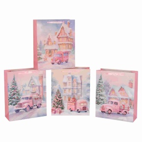 Пакет подарочный (бумага), 30х42х12см (в уп. 12 шт.), в асс. в интернет-магазине флористических аксессуаров Азалия Декор