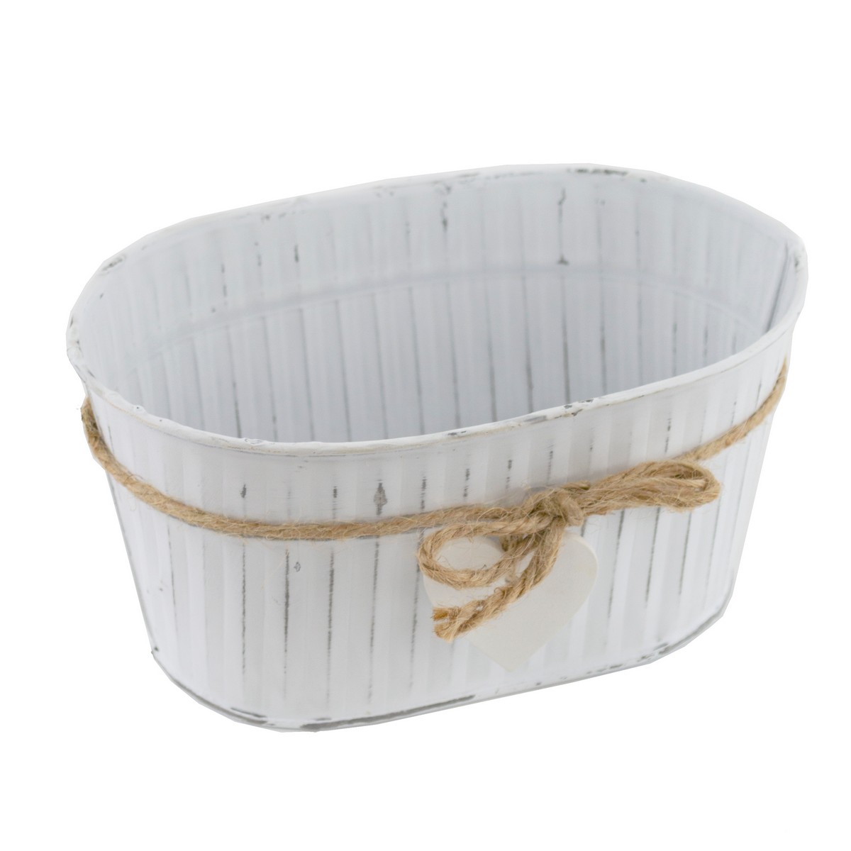 Кашпо Сердце (металл), 12х18хH9см, белый в интернет-магазине флористических аксессуаров Азалия Декор