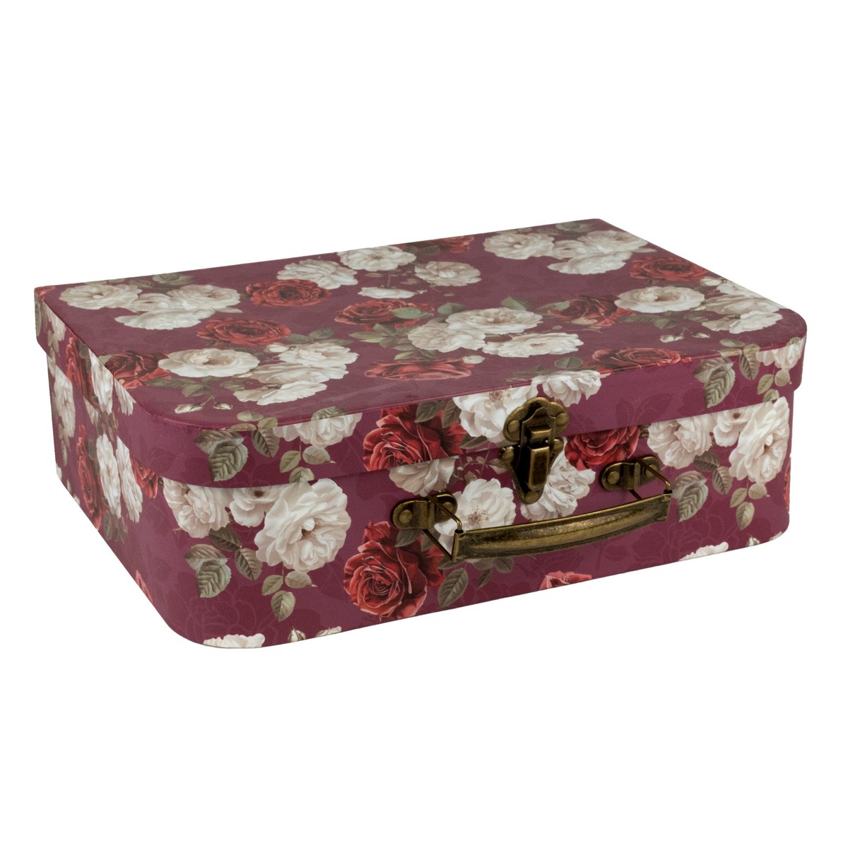 Набор коробок подарочных Чемодан 3шт., 30,2х21,9хH9,5см, красный/белый в интернет-магазине флористических аксессуаров Азалия Декор