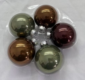 Набор шаров 15шт. в тубе (стекло), D6см, в асс., кор./зел. в интернет-магазине флористических аксессуаров Азалия Декор