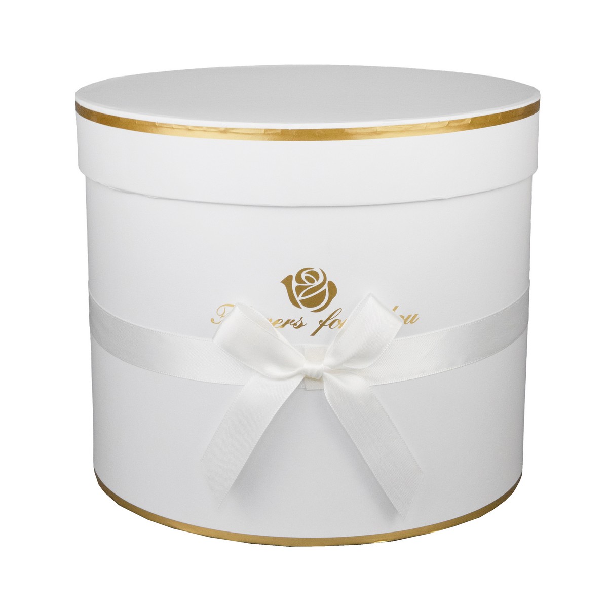 Набор коробок подарочных круглых 3шт., 23х19,5см, белый в интернет-магазине флористических аксессуаров Азалия Декор