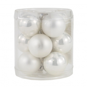 Набор шаров 12шт. в тубе (стекло), D3см, в асс., бел. в интернет-магазине флористических аксессуаров Азалия Декор
