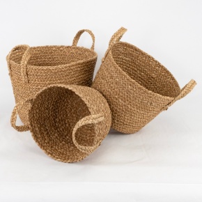 Набор корзин плетеных 3шт. (растительный материал), D35xH27см, натуральный в интернет-магазине флористических аксессуаров Азалия Декор