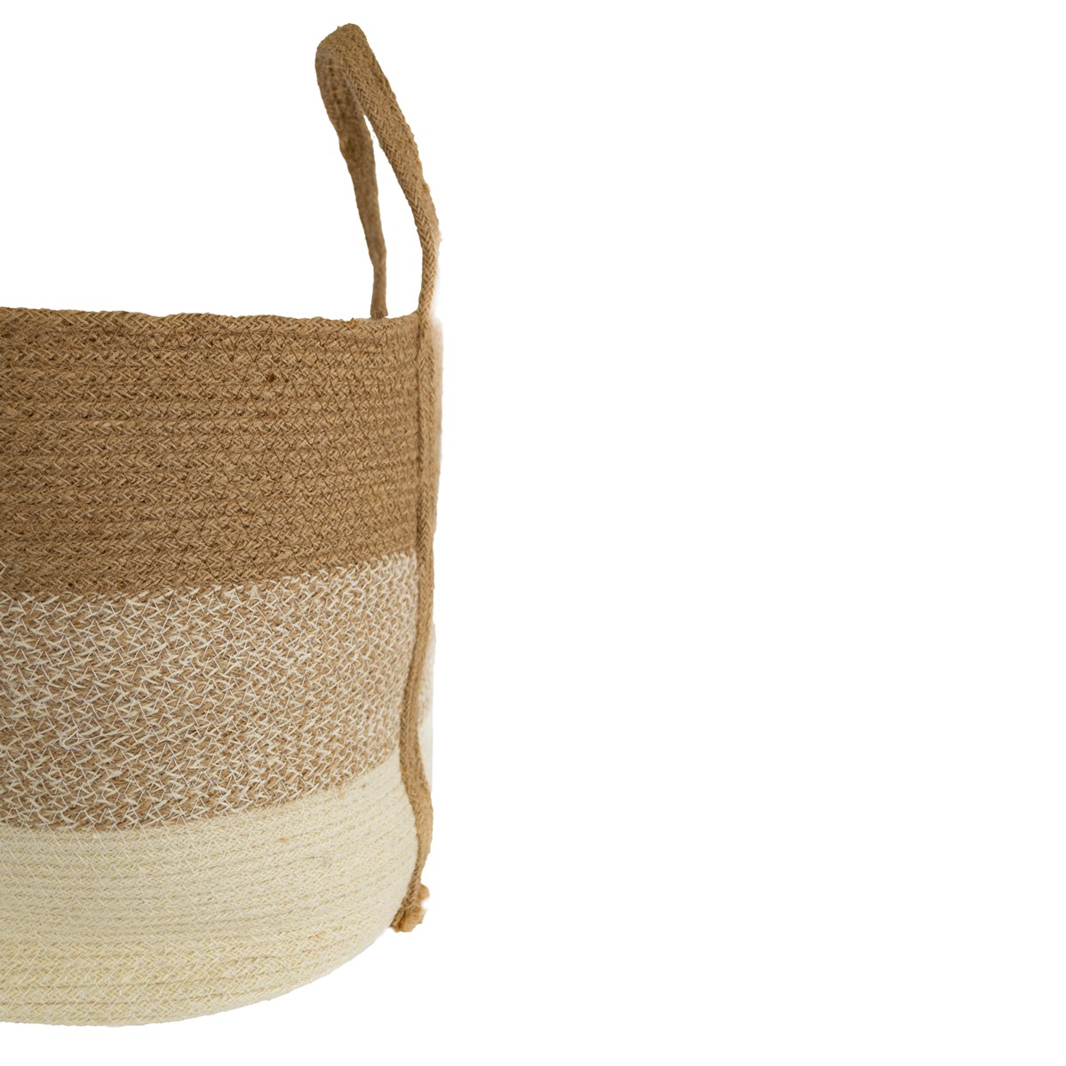 Набор кашпо плетеных 3шт. (джут), D40хH40см, белый/коричневый в интернет-магазине флористических аксессуаров Азалия Декор