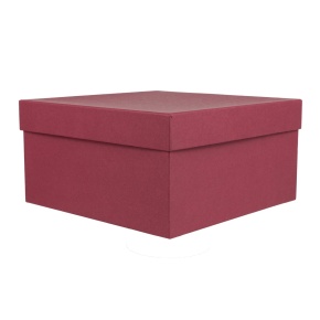 Коробка подарочная квадратная, 20х20х10 см, бордовый в интернет-магазине флористических аксессуаров Азалия Декор