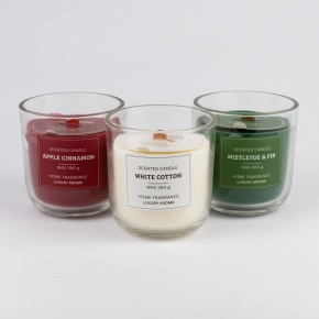 Свеча в стакане ароматическая (стекло), H9,5xD9см, в асс., цв. в асс. в интернет-магазине флористических аксессуаров Азалия Декор