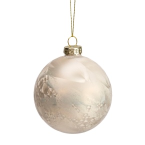 Украшение подвесное Шар (стекло), D8см, кремовый в интернет-магазине флористических аксессуаров Азалия Декор