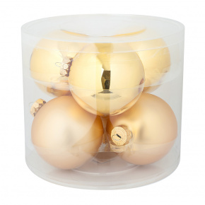 Набор шаров 6шт. в тубе (стекло), D10см, в асс., зол. в интернет-магазине флористических аксессуаров Азалия Декор