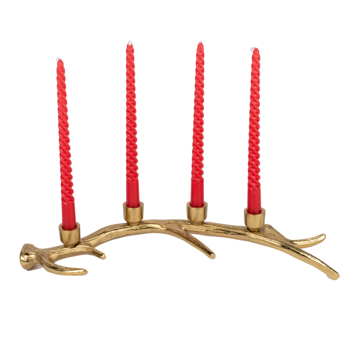 Подсвечник Рог (металл), H9x48x12см, золотой в интернет-магазине флористических аксессуаров Азалия Декор