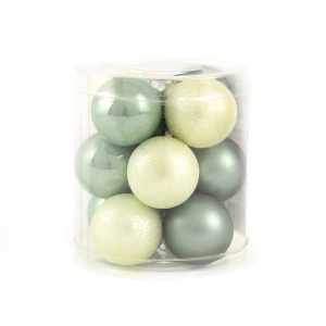 Набор шаров 12шт. в тубе (стекло), D3см, в асс., зел. в интернет-магазине флористических аксессуаров Азалия Декор
