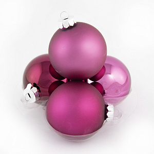 Набор шаров 6шт. в тубе (стекло), D8см, микс роз. в интернет-магазине флористических аксессуаров Азалия Декор