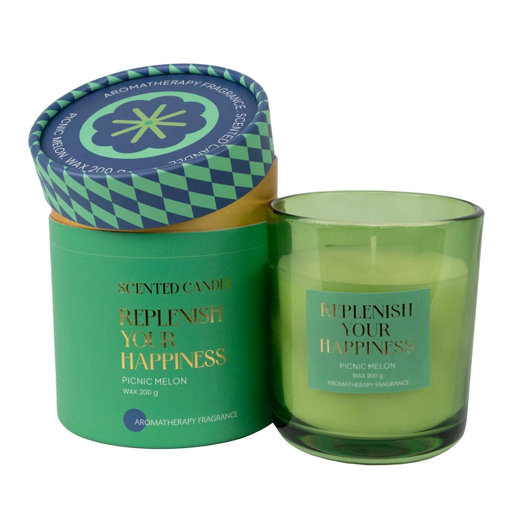 Свеча в стакане  ароматическая (стекло), H10xD9см, цв. в асс. в интернет-магазине флористических аксессуаров Азалия Декор