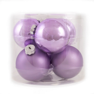 Набор шаров 6шт. в тубе (стекло), D8см, в асс., сирен. в интернет-магазине флористических аксессуаров Азалия Декор