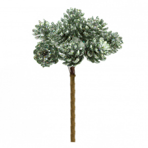 Набор шишек с глиттером на вставках 12шт., D2x2xL10см, зеленый в интернет-магазине флористических аксессуаров Азалия Декор