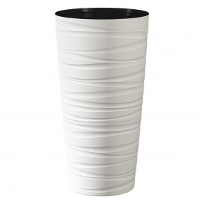 Кашпо со вставкой Модерн, D30xH58см, 15л, белый в интернет-магазине флористических аксессуаров Азалия Декор