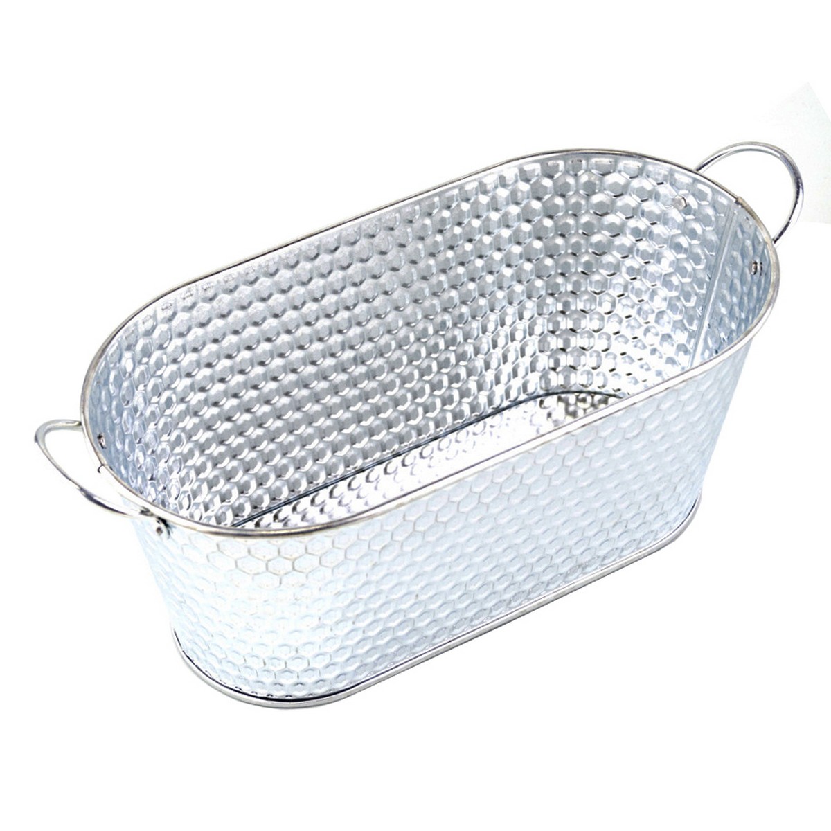 Кашпо Соты (металл), 28,5x15xH12,5см, серебряный в интернет-магазине флористических аксессуаров Азалия Декор