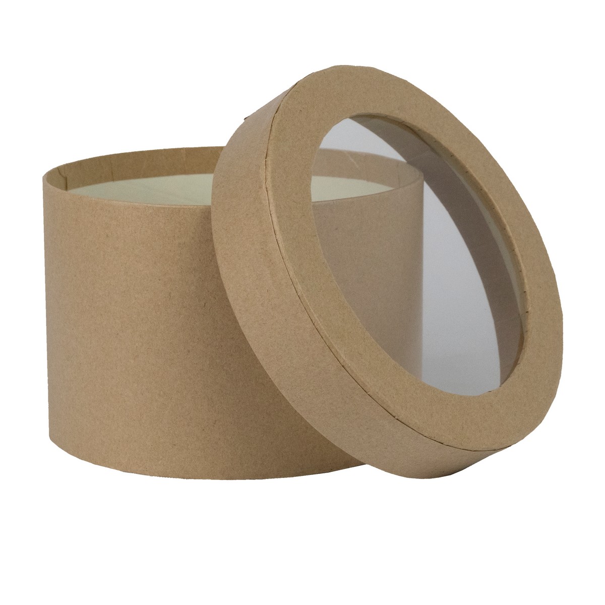 Коробка подарочная круглая, D12,5xH8,5см, бежевый в интернет-магазине флористических аксессуаров Азалия Декор