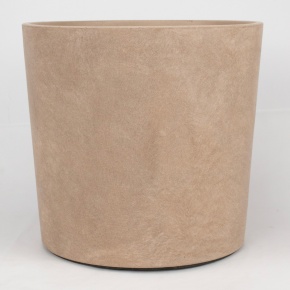 Кашпо Замша (бетон), D37xH33см, 25л, кремовый в интернет-магазине флористических аксессуаров Азалия Декор