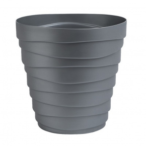 Кашпо Бархан (пластик), D18xH17см, 2,25л, серебряный в интернет-магазине флористических аксессуаров Азалия Декор