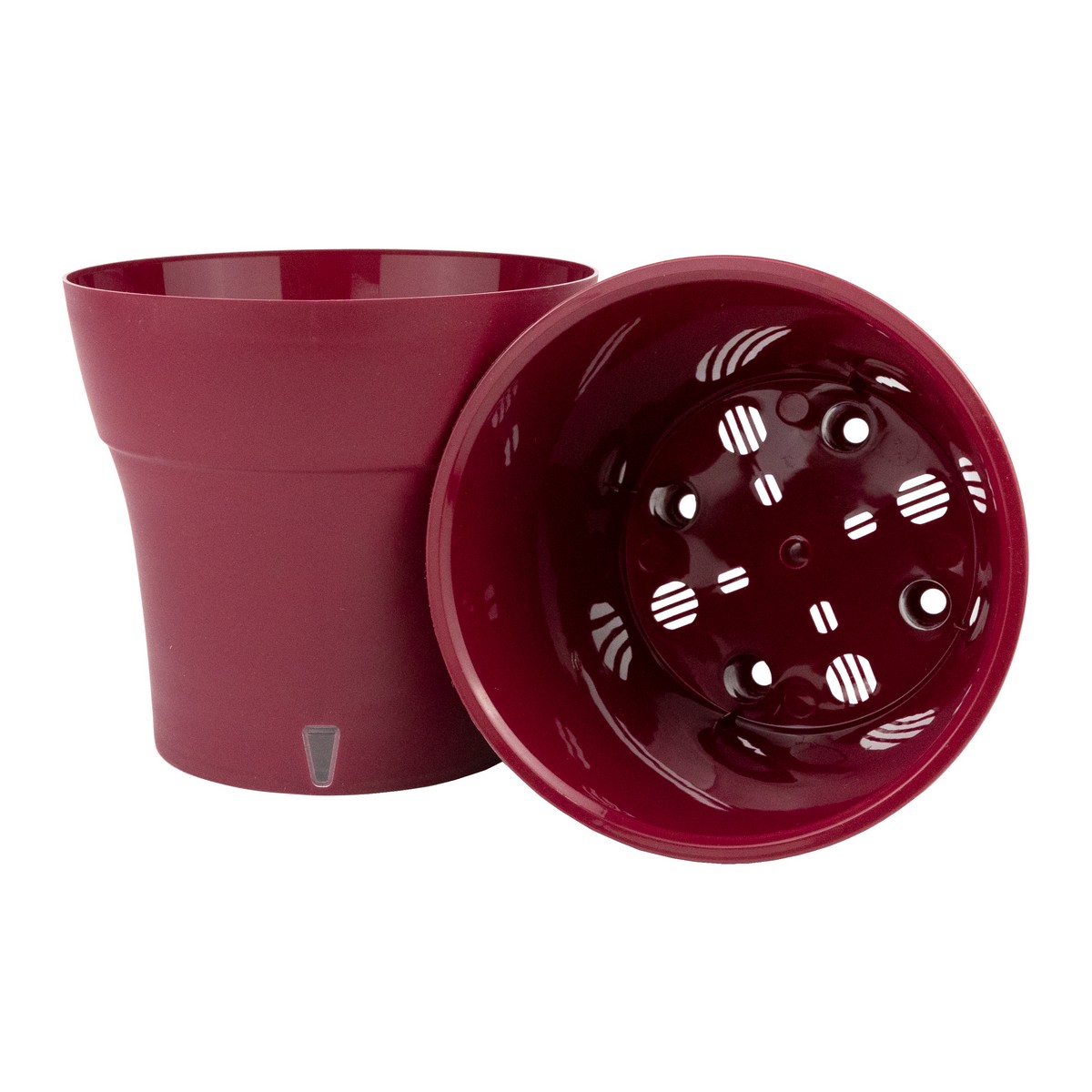 Кашпо со вставкой Дали Софт (пластик), D11xH10,5см, 0,6л, красный в интернет-магазине флористических аксессуаров Азалия Декор