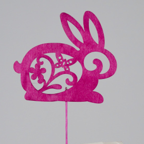 Вставка Кролик (в уп. 12 шт.), 8хH30см, ярко-розовый в интернет-магазине флористических аксессуаров Азалия Декор