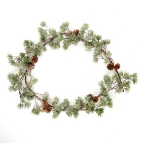 Гирлянда сосновая с шишками, 120см, зеленый в интернет-магазине флористических аксессуаров Азалия Декор