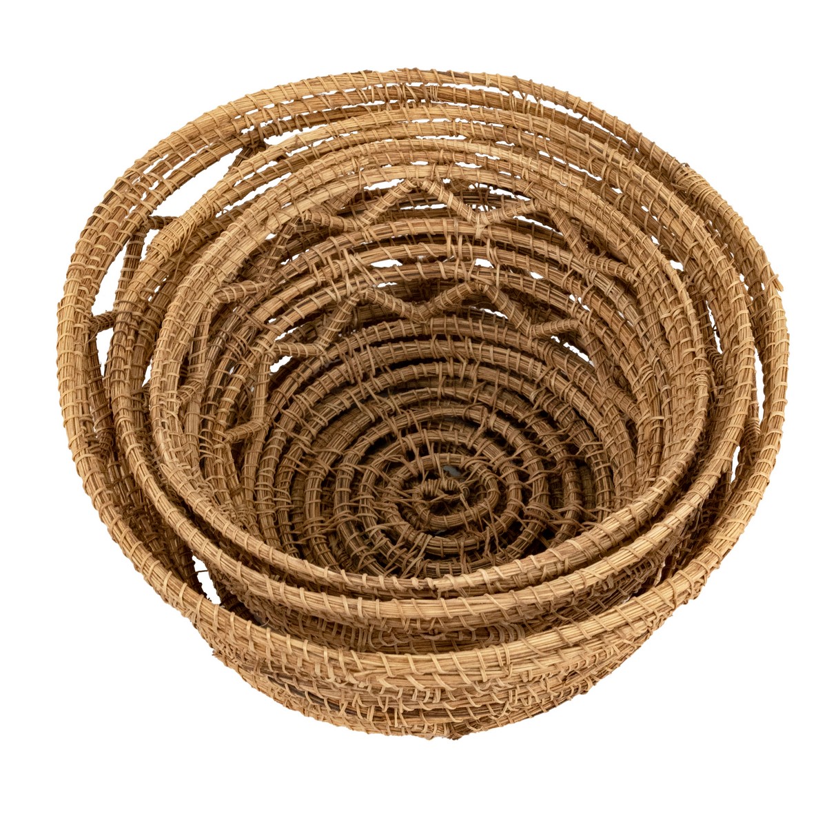 Набор кашпо плетеных 3шт. (растительный материал),  D23xH11см, натуральный в интернет-магазине флористических аксессуаров Азалия Декор