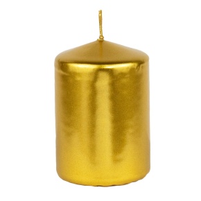 Свеча-столбик Металлик, H7,5xD5см, золотой в интернет-магазине флористических аксессуаров Азалия Декор