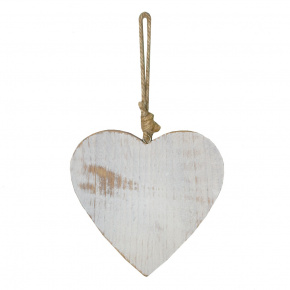 Украшение подвесное Сердце (дерево), H15x15см, белый в интернет-магазине флористических аксессуаров Азалия Декор