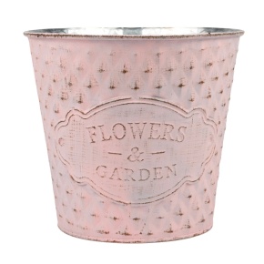 Кашпо (металл), D17xH16см, розовый в интернет-магазине флористических аксессуаров Азалия Декор