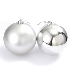 Украшение подвесное Шар (пластик), D12см, серебр., в асс. в интернет-магазине флористических аксессуаров Азалия Декор