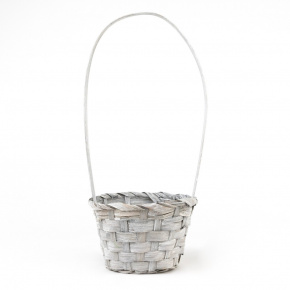 Корзина плетеная (бамбук), D13х9хH30см, серый в интернет-магазине флористических аксессуаров Азалия Декор