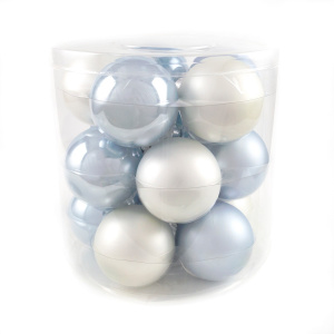 Набор шаров 15шт. в тубе (стекло), D6см, микс гол./бел. в интернет-магазине флористических аксессуаров Азалия Декор