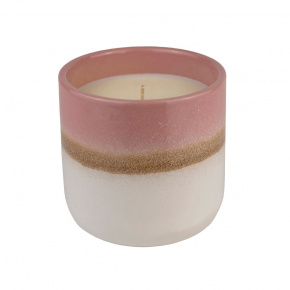 Свеча в стакане ароматическая (керамика), H8xD7,5см, розовый в интернет-магазине флористических аксессуаров Азалия Декор