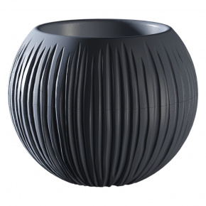 Кашпо Сфера (пластик), D21xH18см, 1,7л, антрацитовый в интернет-магазине флористических аксессуаров Азалия Декор