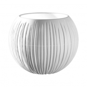 Кашпо Сфера (пластик), D12хH10см, 0,3л, белый в интернет-магазине флористических аксессуаров Азалия Декор