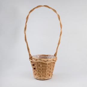 Корзина плетеная (ива), D15x13xH42см, натуральный в интернет-магазине флористических аксессуаров Азалия Декор