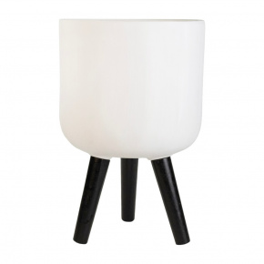 Кашпо на подставке Стоун (файбергласс), D30xH50см, белый в интернет-магазине флористических аксессуаров Азалия Декор