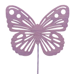 Вставка Бабочка (в уп. 12 шт.), 8хH30см, сиреневый в интернет-магазине флористических аксессуаров Азалия Декор