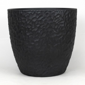 Кашпо Манго (бетон), D25xH23см, 8л, чёрный в интернет-магазине флористических аксессуаров Азалия Декор