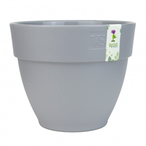 Кашпо со вставкой Лори (пластик), D25xH20,4см, 6,7л, серый в интернет-магазине флористических аксессуаров Азалия Декор